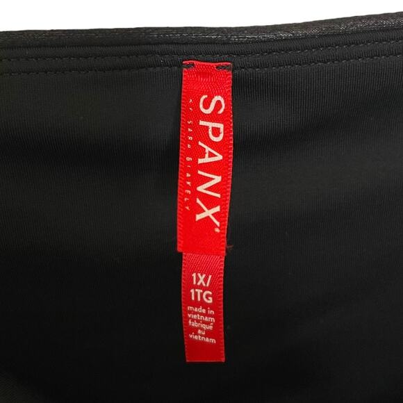 SPANX Faux Leather Leggings With Side Stripe In Very Black Women’s Size Small - Picture 12 of 14